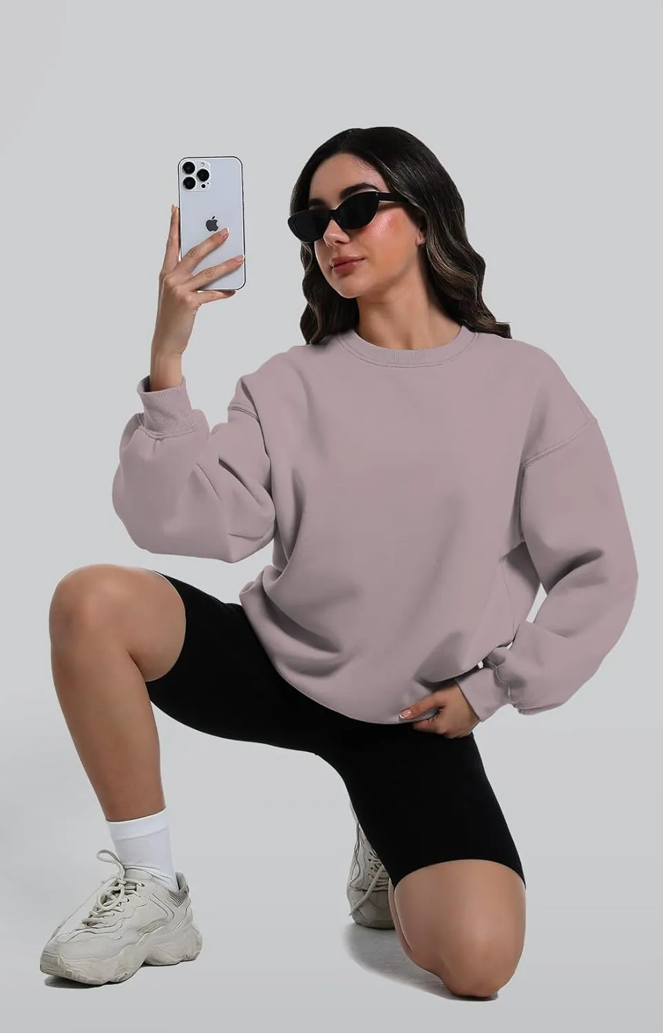 2 Pack Womens Oversized Sweatshirts Hoodies Long Sleeve Tops Fall Winter Clothes Crewneck Cozy Outfits Pullover Fashion