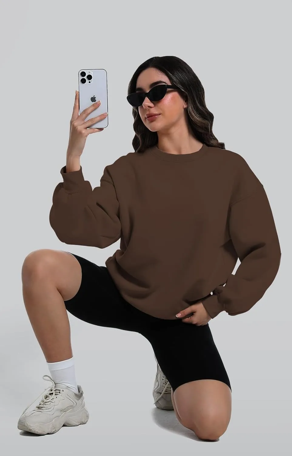 2 Pack Womens Oversized Sweatshirts Hoodies Long Sleeve Tops Fall Winter Clothes Crewneck Cozy Outfits Pullover Fashion