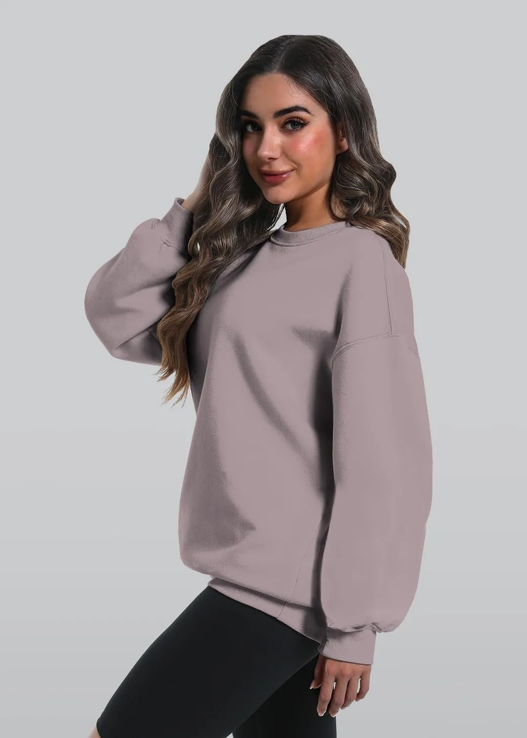 2 Pack Womens Oversized Sweatshirts Hoodies Long Sleeve Tops Fall Winter Clothes Crewneck Cozy Outfits Pullover Fashion