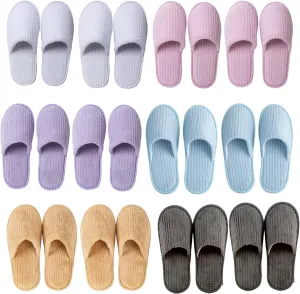 6/10/12 pairs of disposable slippers, hotels, guesthouses, beauty SPA clubs, bridesmaid sl for weddings, outdoor camping, easy-to-carry for home guests, Provide plus size options