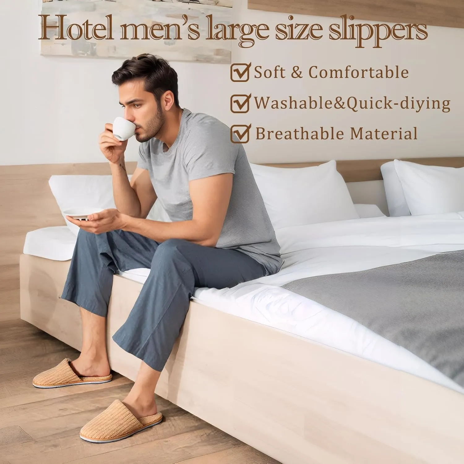 6/10/12 pairs of disposable slippers, hotels, guesthouses, beauty SPA clubs, bridesmaid sl for weddings, outdoor camping, easy-to-carry for home guests, Provide plus size options