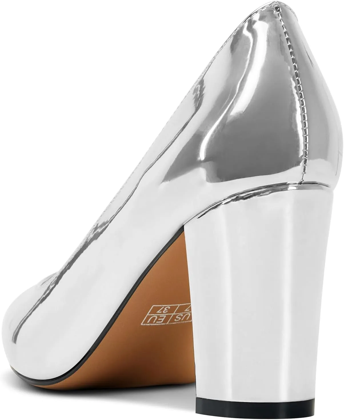 Aachcol Women Pumps Pointed Toe Slip on Mid Heel Dress Office Chunky Block Heels Shoes 3 Inches