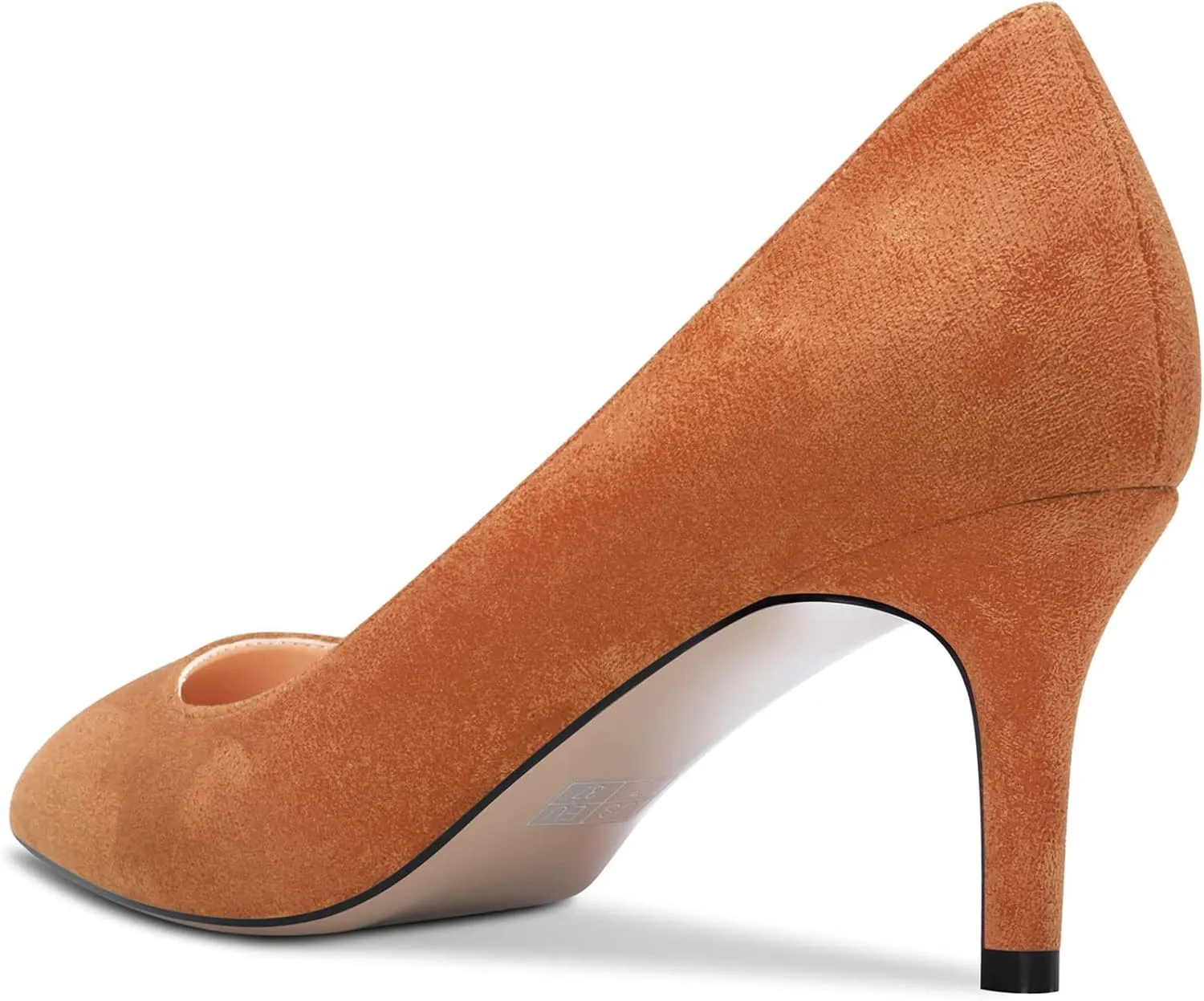 Aachcol Women Slip-on Pumps Pointed Toe Stiletto Low Kitten Heel Dress Shoes Suede Wedding Shopping 2.5 Inch