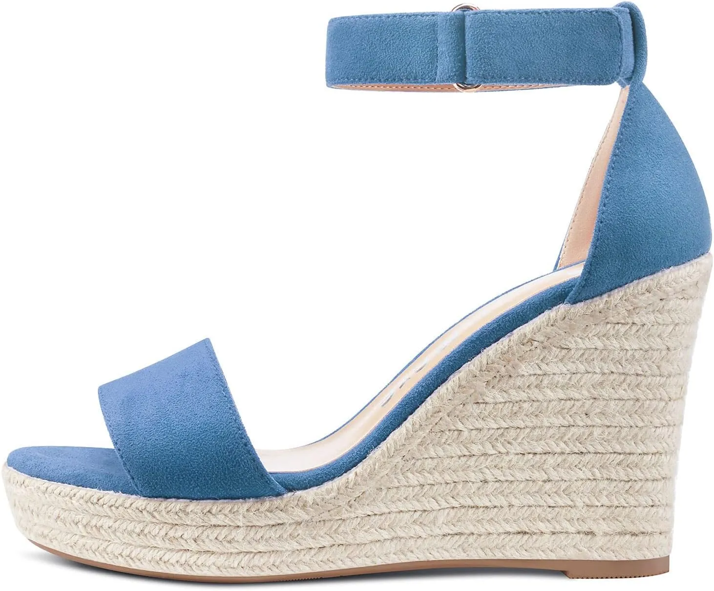 Aachcol Women Wedge Sandals Ankle Strap Platform Open Toe High Heel Classic Cute Dress Shoes 4 Inch