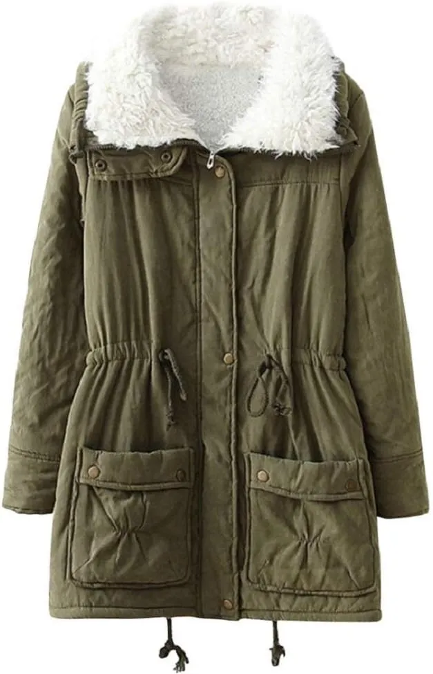 ACE SHOCK Women's Plus Size Winter Coats Faux Fur Lined Quilted Jackets Fashion Winter Parka
