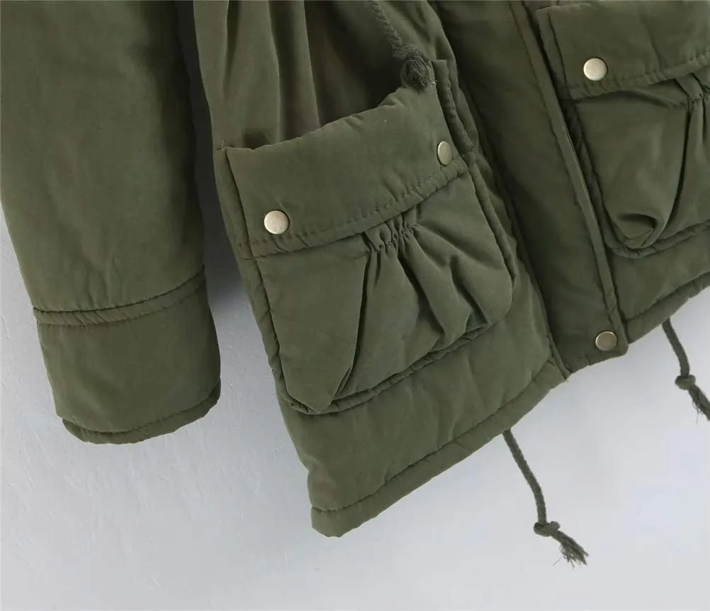 ACE SHOCK Women's Plus Size Winter Coats Faux Fur Lined Quilted Jackets Fashion Winter Parka