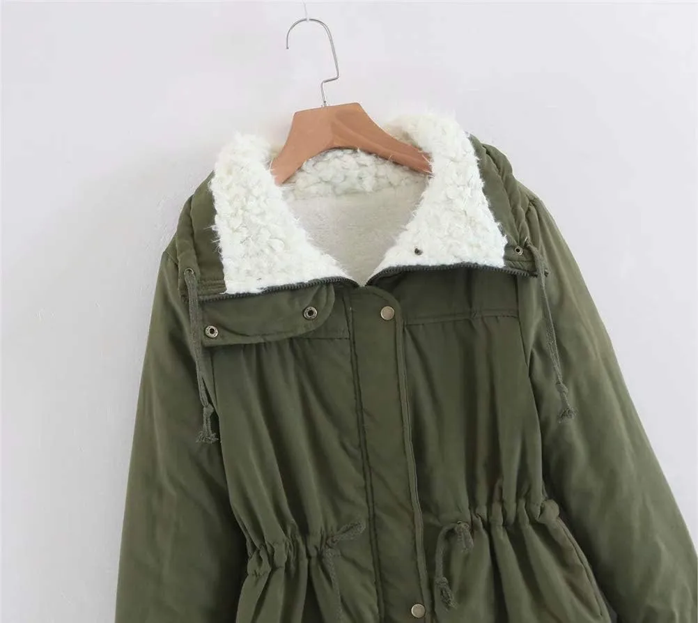ACE SHOCK Women's Plus Size Winter Coats Faux Fur Lined Quilted Jackets Fashion Winter Parka