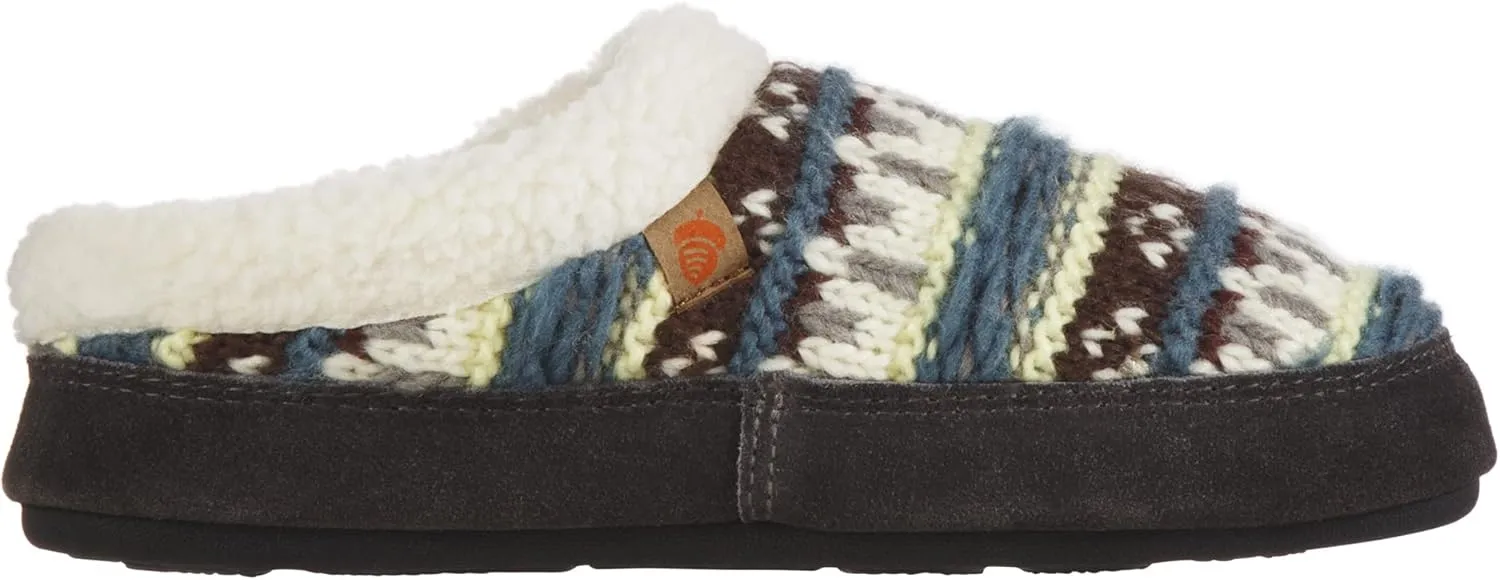 Acorn Womens Slipper with Berber Lining, Suede Siding and Durable Non-Slip Indoor/Outdoor Sole