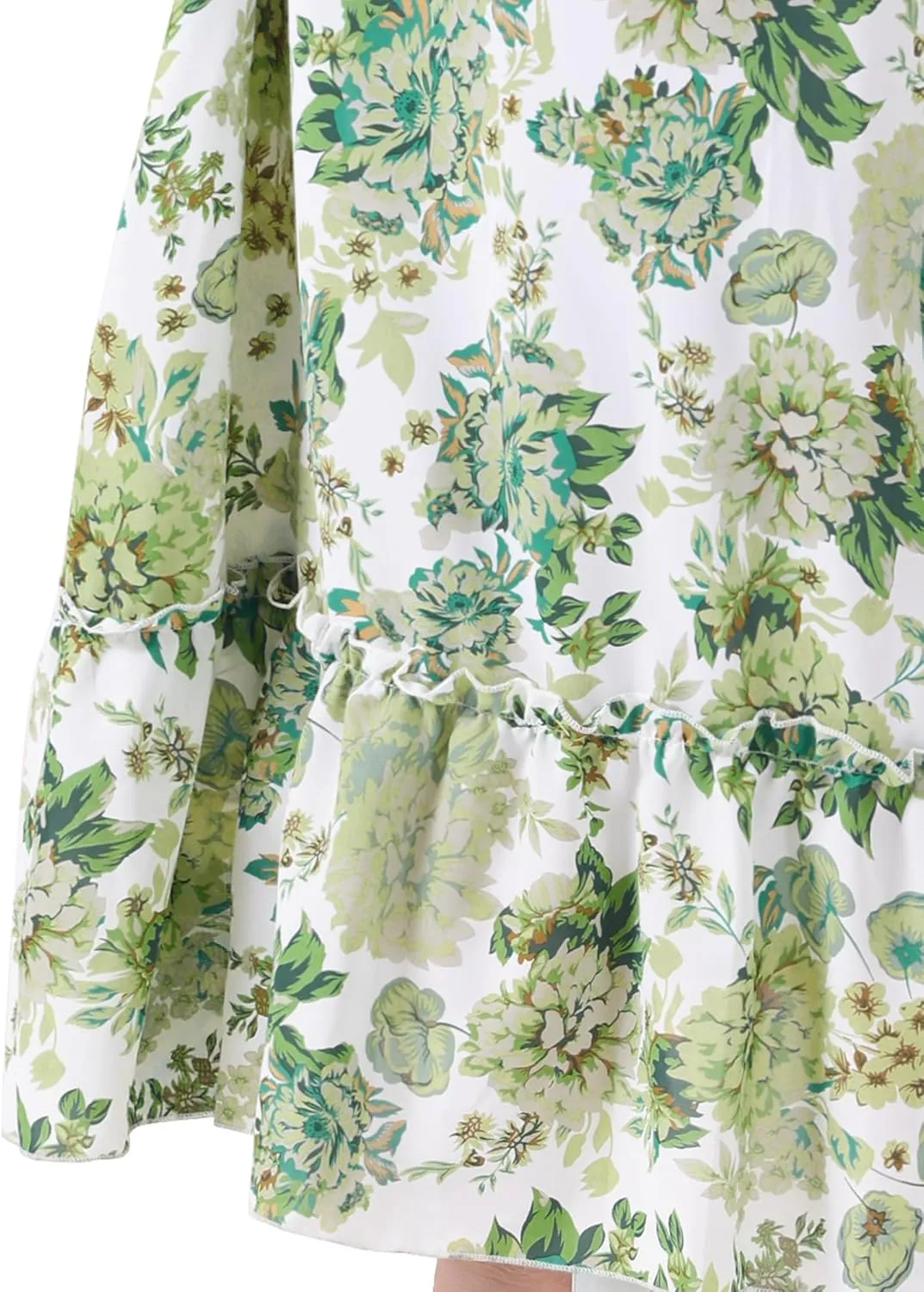 Agnes Orinda Plus Size Dress for Women Short Sleeve Shirred Square Neck Floral Maxi Long Dresses