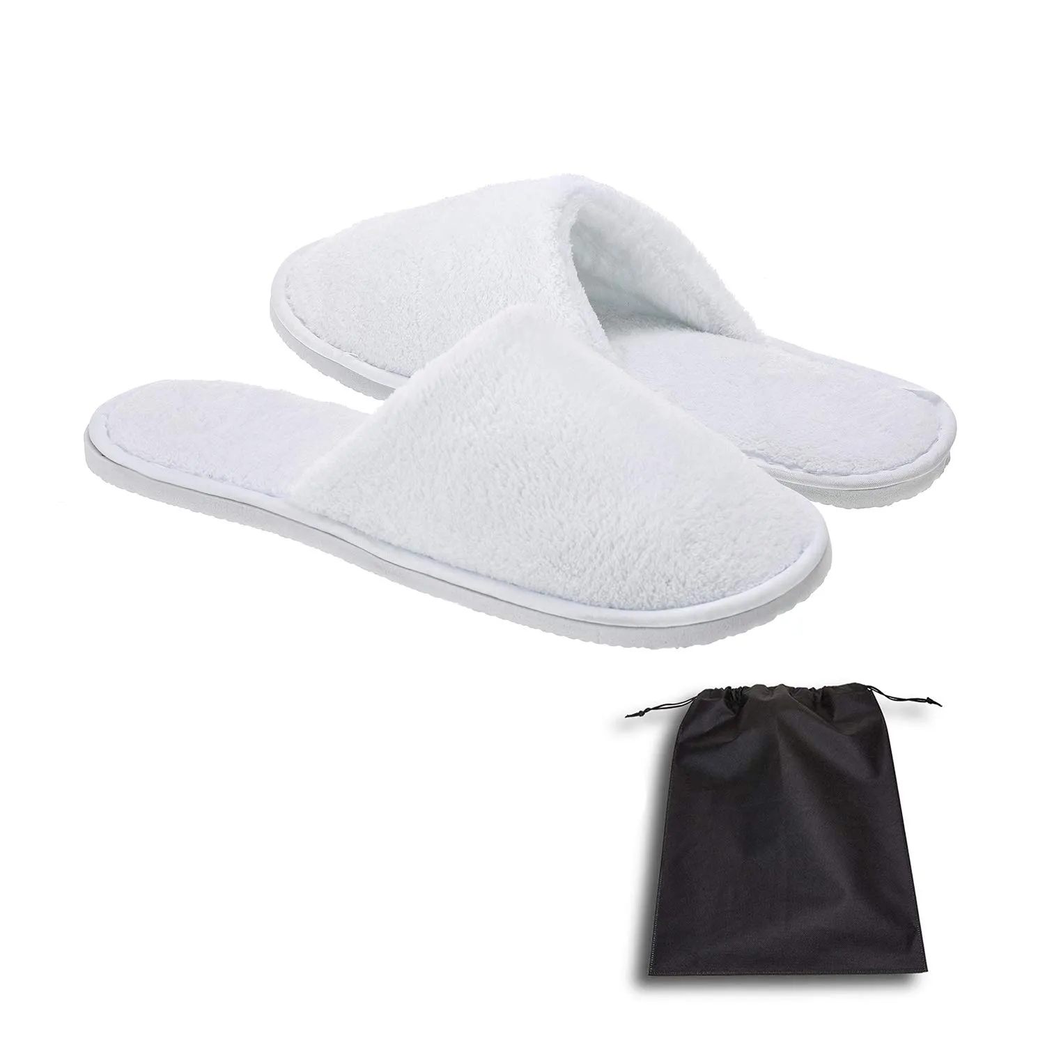 AhfuLife Spa Slippers - 10 Pairs of Disposable, Non-slip, Closed-toe Guest Slippers for Unisex, Bedroom, Party, Travel