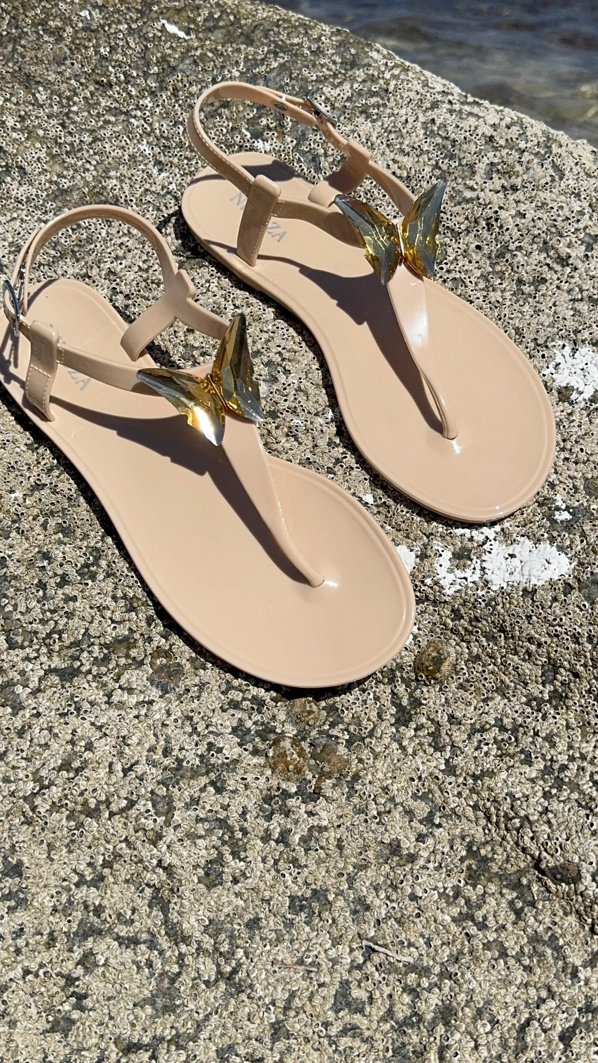 ALIANA Nude Gel Beach Sandals