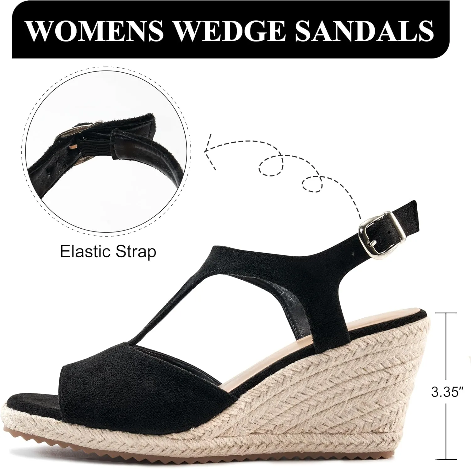 Alicegana Wedge Sandals for Women 2025 - Dressy Summer Wedges Heels Comfortable Casual Open Toe Platforms Shoes