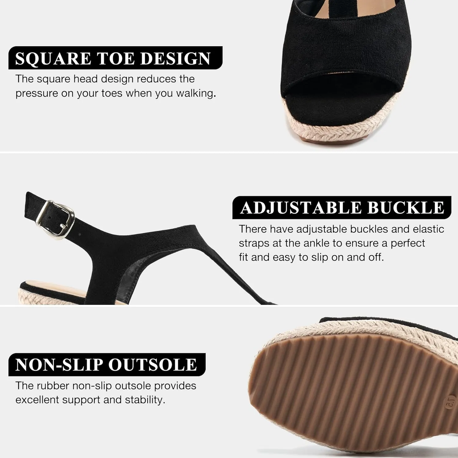 Alicegana Wedge Sandals for Women 2025 - Dressy Summer Wedges Heels Comfortable Casual Open Toe Platforms Shoes