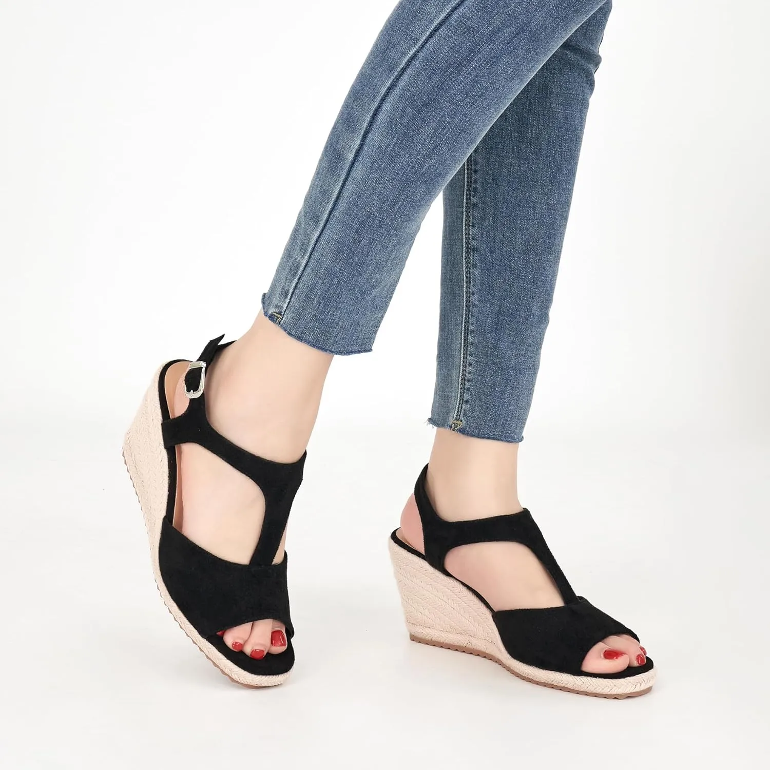 Alicegana Wedge Sandals for Women 2025 - Dressy Summer Wedges Heels Comfortable Casual Open Toe Platforms Shoes