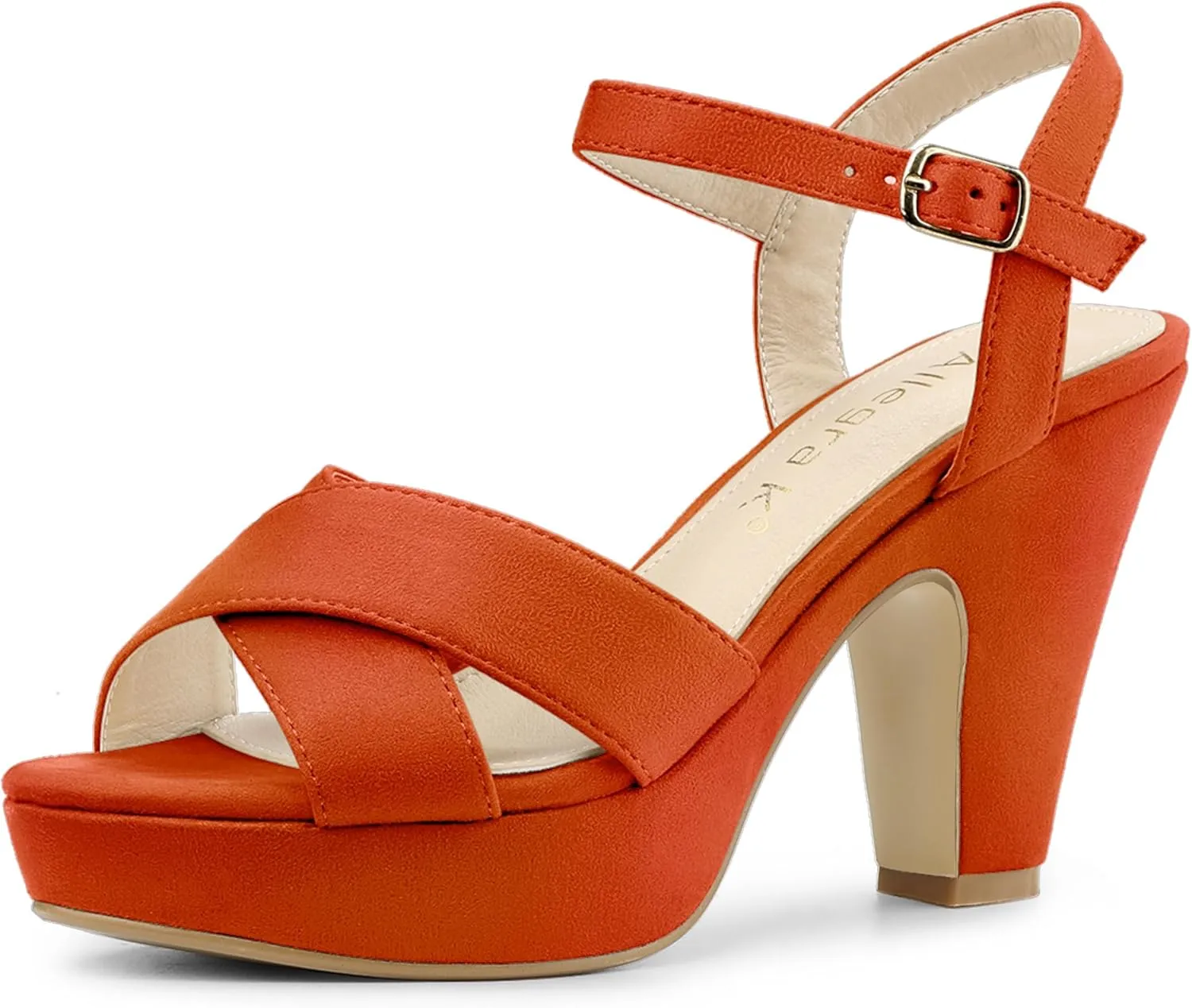 Allegra K Women's Platform Chunky Heels Slingback Sandals
