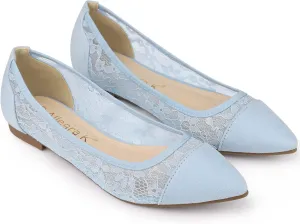 Allegra K Women's Pointed Toe Slip On Mesh Flats