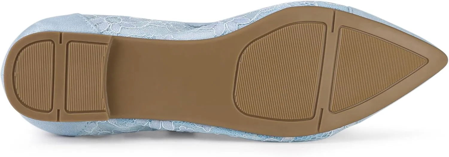 Allegra K Women's Pointed Toe Slip On Mesh Flats