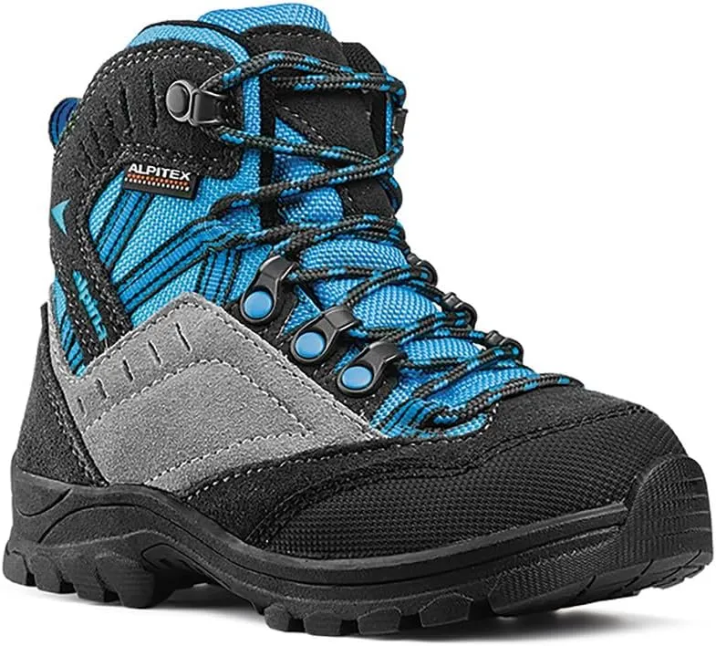 Alpina Kids Waterproof Hiking Boots - Durable Full Leather Lightweight Breathable Slip Resistant