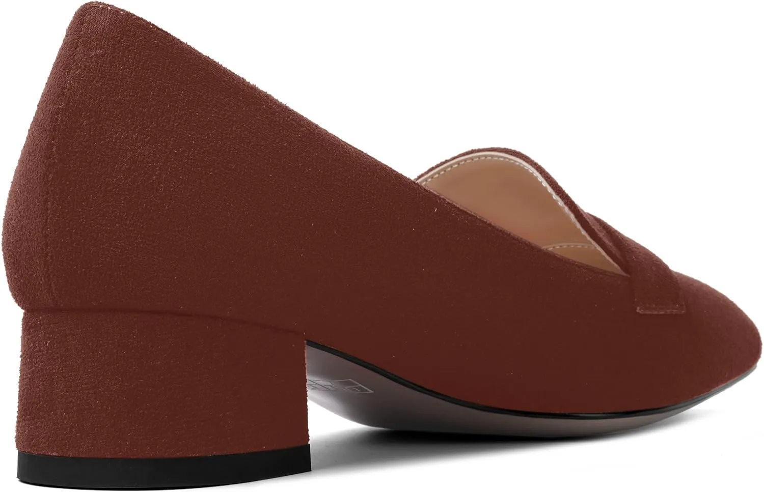 AMBELIGHT Womens Square Toe Casual Office Slip On Soild Block Low Heel Pumps Shoes 1.5 Inch
