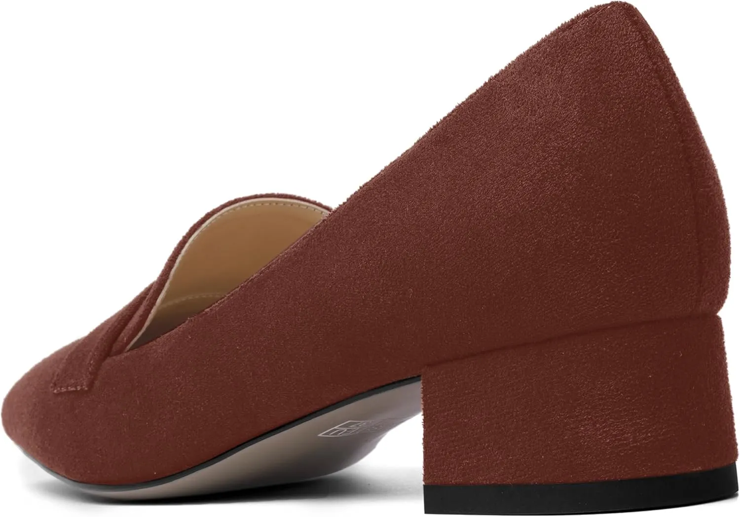 AMBELIGHT Womens Square Toe Casual Office Slip On Soild Block Low Heel Pumps Shoes 1.5 Inch