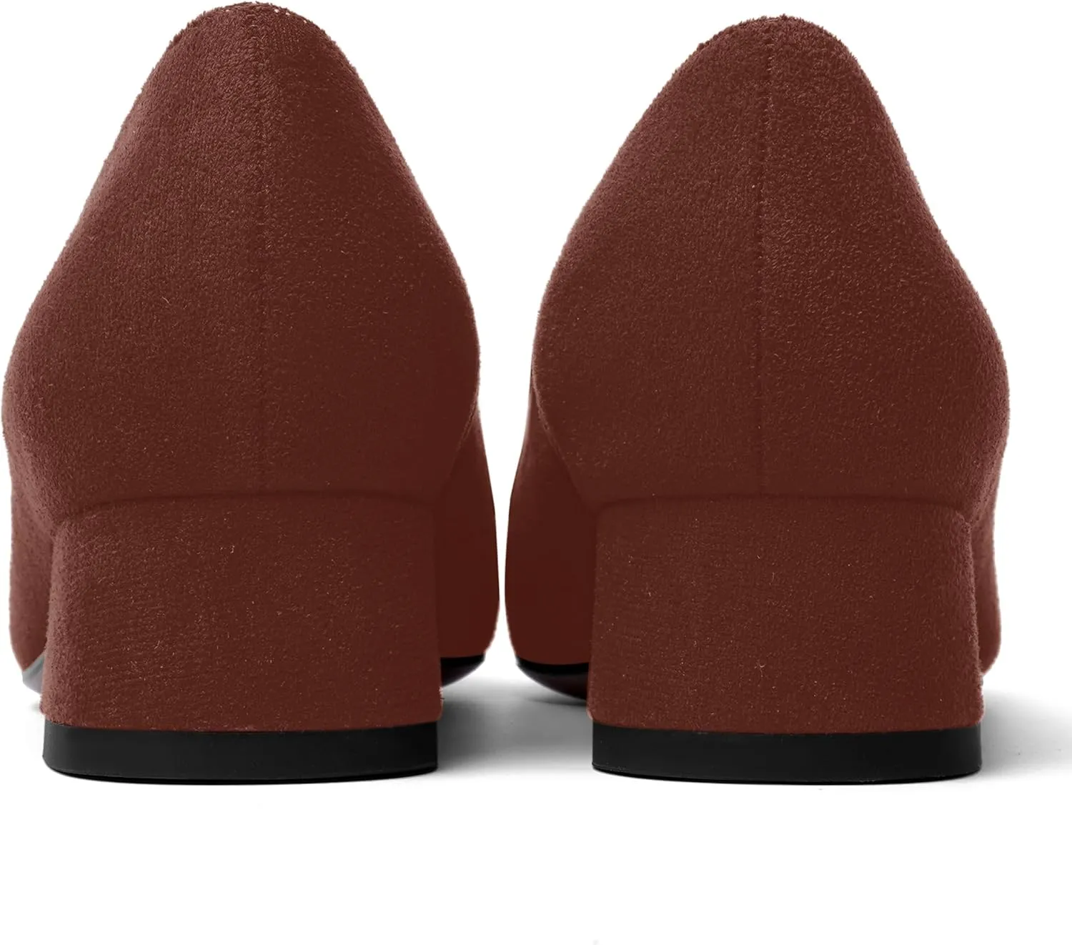 AMBELIGHT Womens Square Toe Casual Office Slip On Soild Block Low Heel Pumps Shoes 1.5 Inch