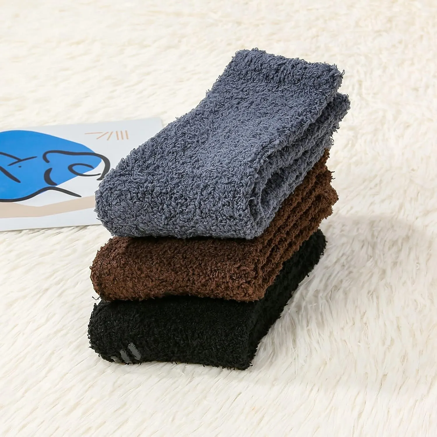 American Trends Hospital Socks Non Slip Socks with Grips for Women Fuzzy Fluffy Grippy Socks Warm Slipper Socks