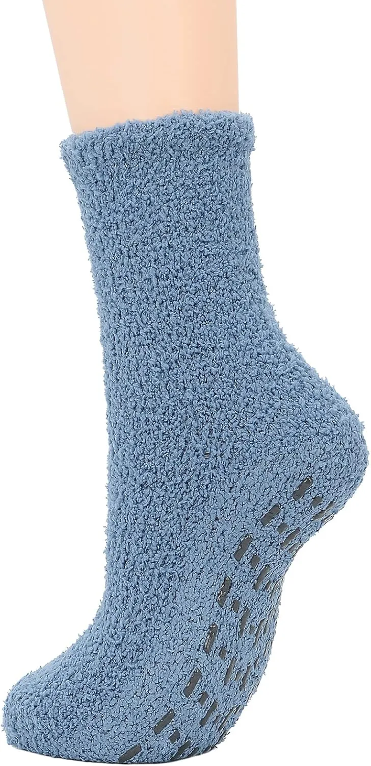 American Trends Hospital Socks Non Slip Socks with Grips for Women Fuzzy Fluffy Grippy Socks Warm Slipper Socks