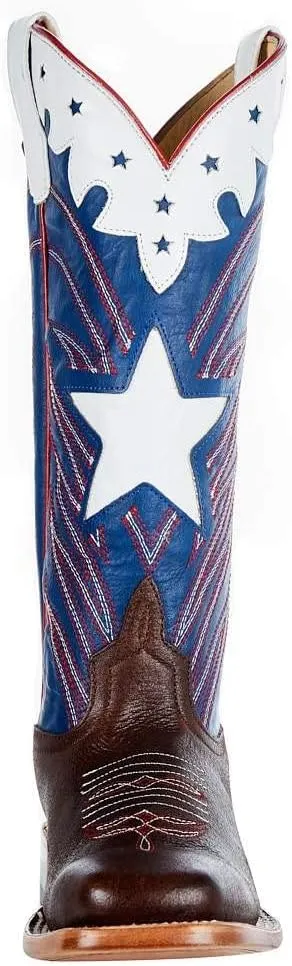 Anderson Bean Kids Roscoe Tan Blue Harbon Cowboy Boot