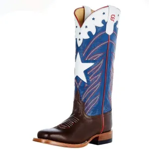Anderson Bean Kids Roscoe Tan Blue Harbon Cowboy Boot