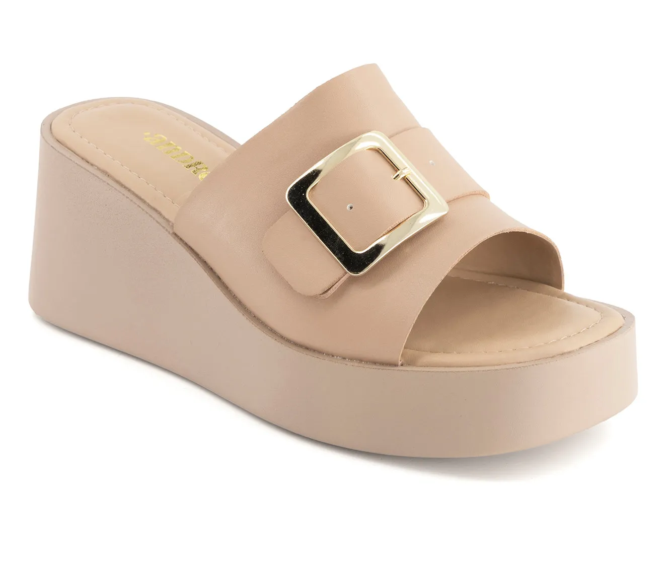 Andrea Women's Fashion Wedge Platform Slide Sandals 68310