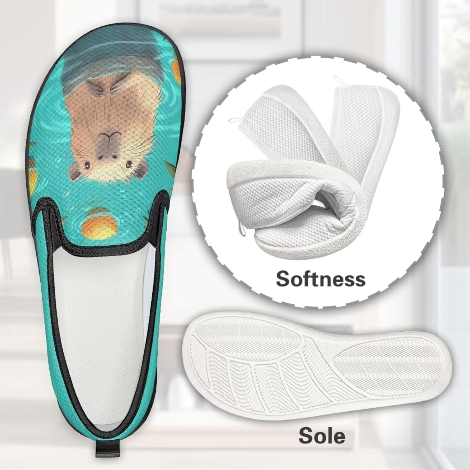 Animal Painted Women's Walking Shoes Fashion Casual Hand Free Slip On Sneakers Soft Breathable Gym Fitness Minimalist Comfy Traveling