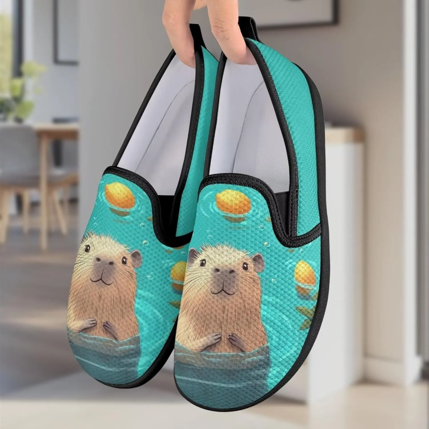 Animal Painted Women's Walking Shoes Fashion Casual Hand Free Slip On Sneakers Soft Breathable Gym Fitness Minimalist Comfy Traveling