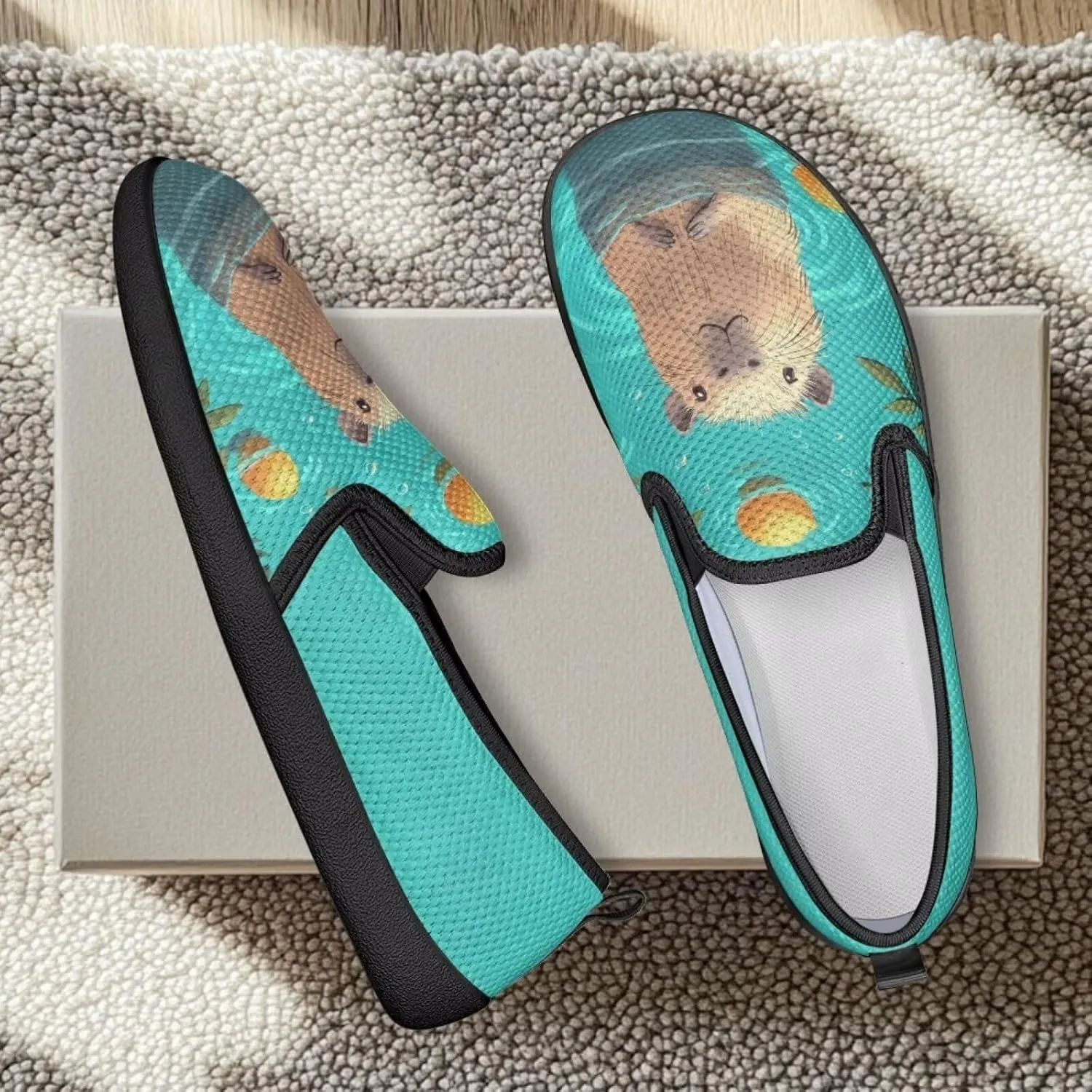 Animal Painted Women's Walking Shoes Fashion Casual Hand Free Slip On Sneakers Soft Breathable Gym Fitness Minimalist Comfy Traveling