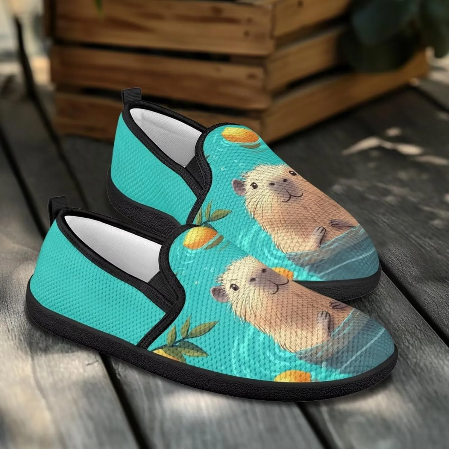 Animal Painted Women's Walking Shoes Fashion Casual Hand Free Slip On Sneakers Soft Breathable Gym Fitness Minimalist Comfy Traveling