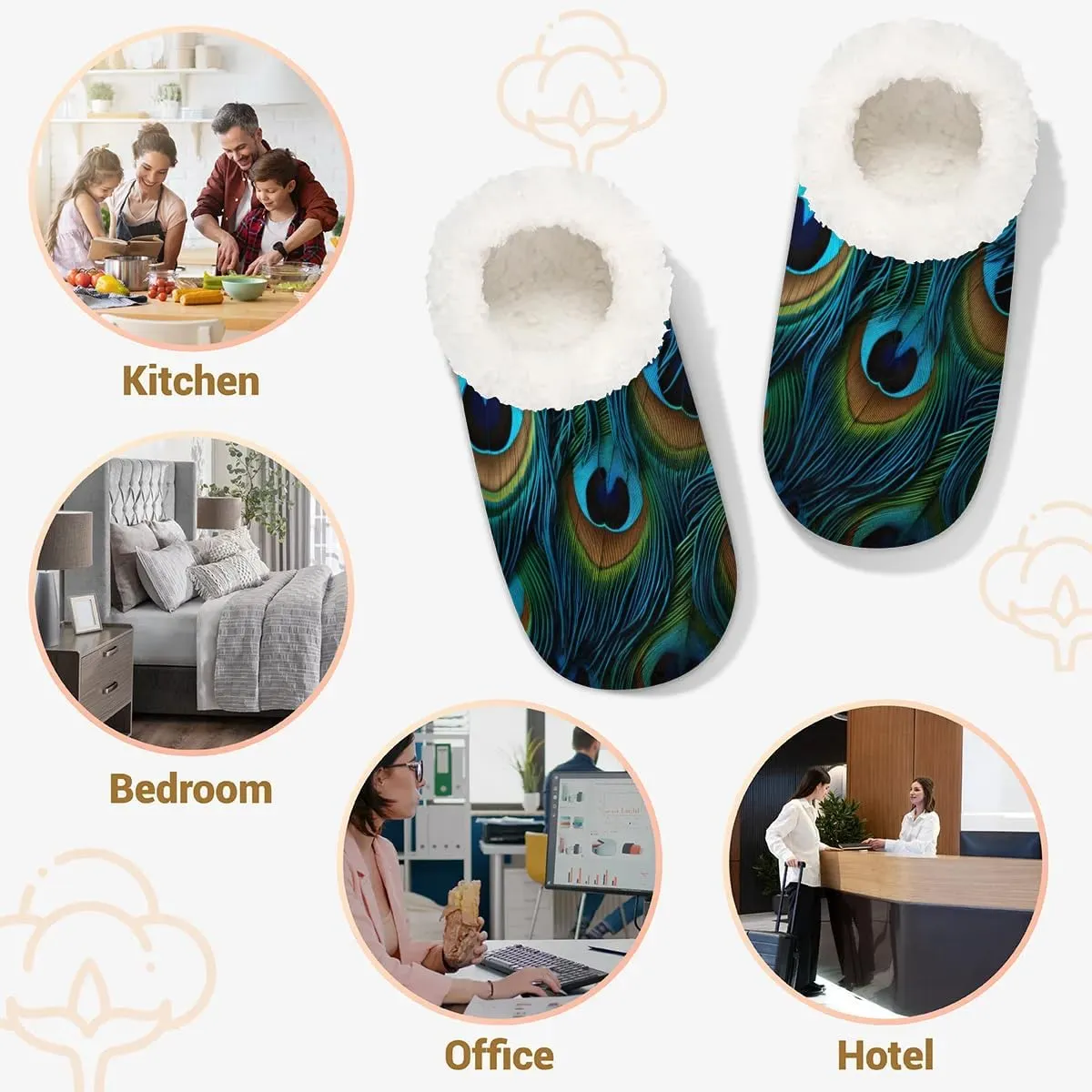 Animal Rooster Floral Soft Home Slippers for Women Lightweight Men's House Shoes Women's Slippers
