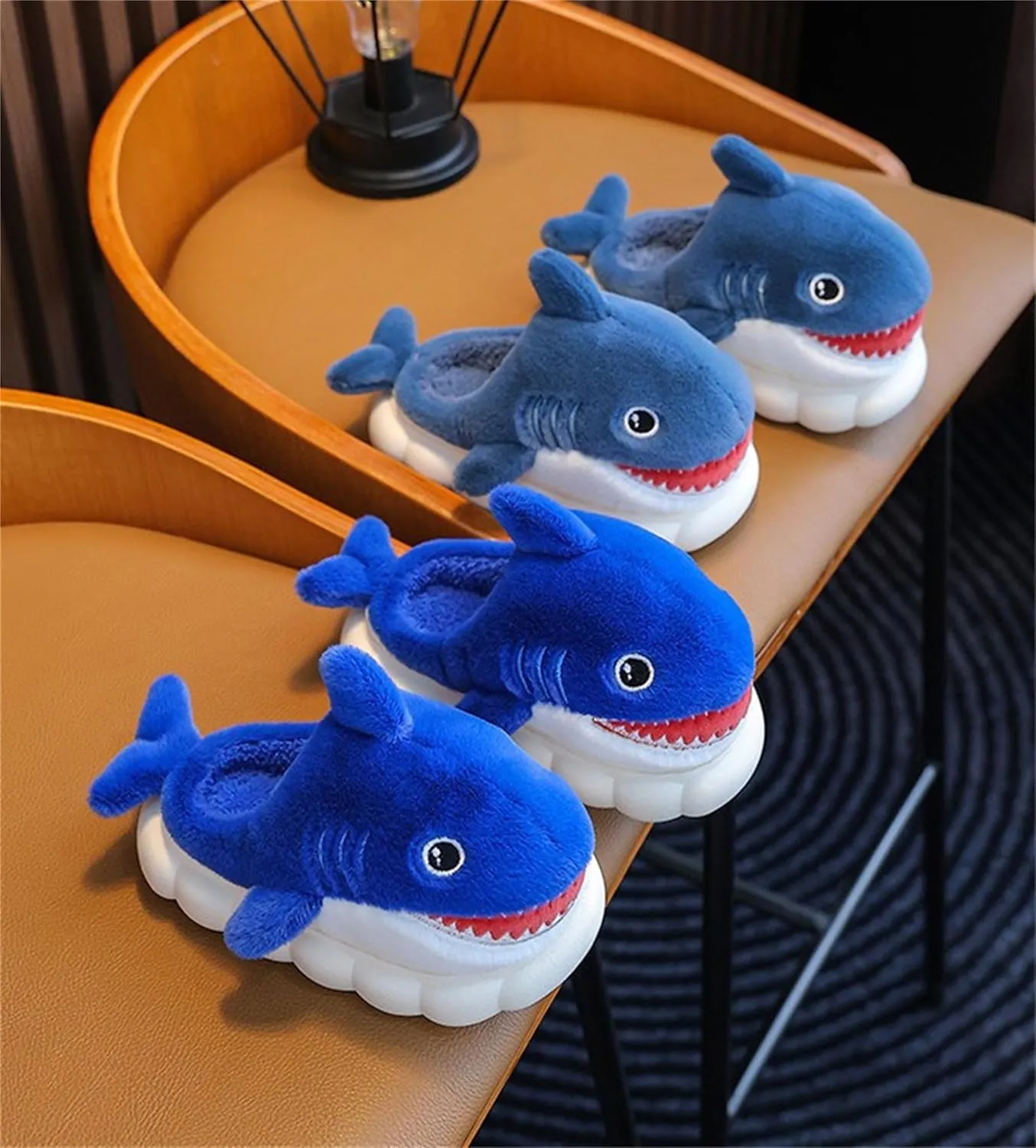 Animal slippers for Women Men Cute Shark Slippers Cozy adult home fuzzy cotton slippers