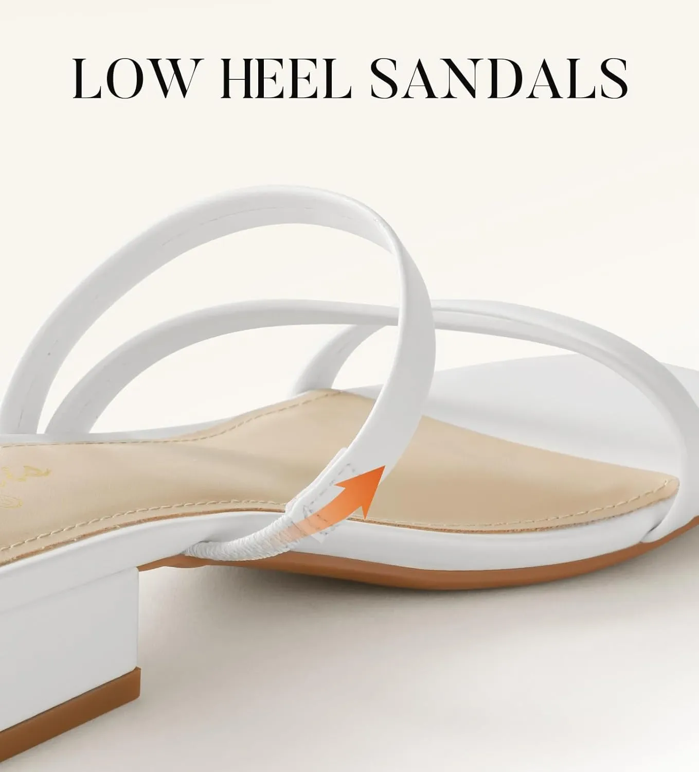 Ankis Black Nude White Strappy Heels Women 1 Inch Low Chunky Block Heel Heeled Sandals Square Open Toe Slip On Slides Mules