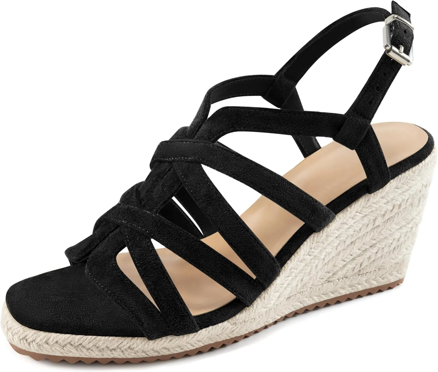 Aomigoct Wedge Sandals for Women Dressy: Comfortable Casual Work Espadrille Wedges - Ladies Summer Outdoor Walking Shoes