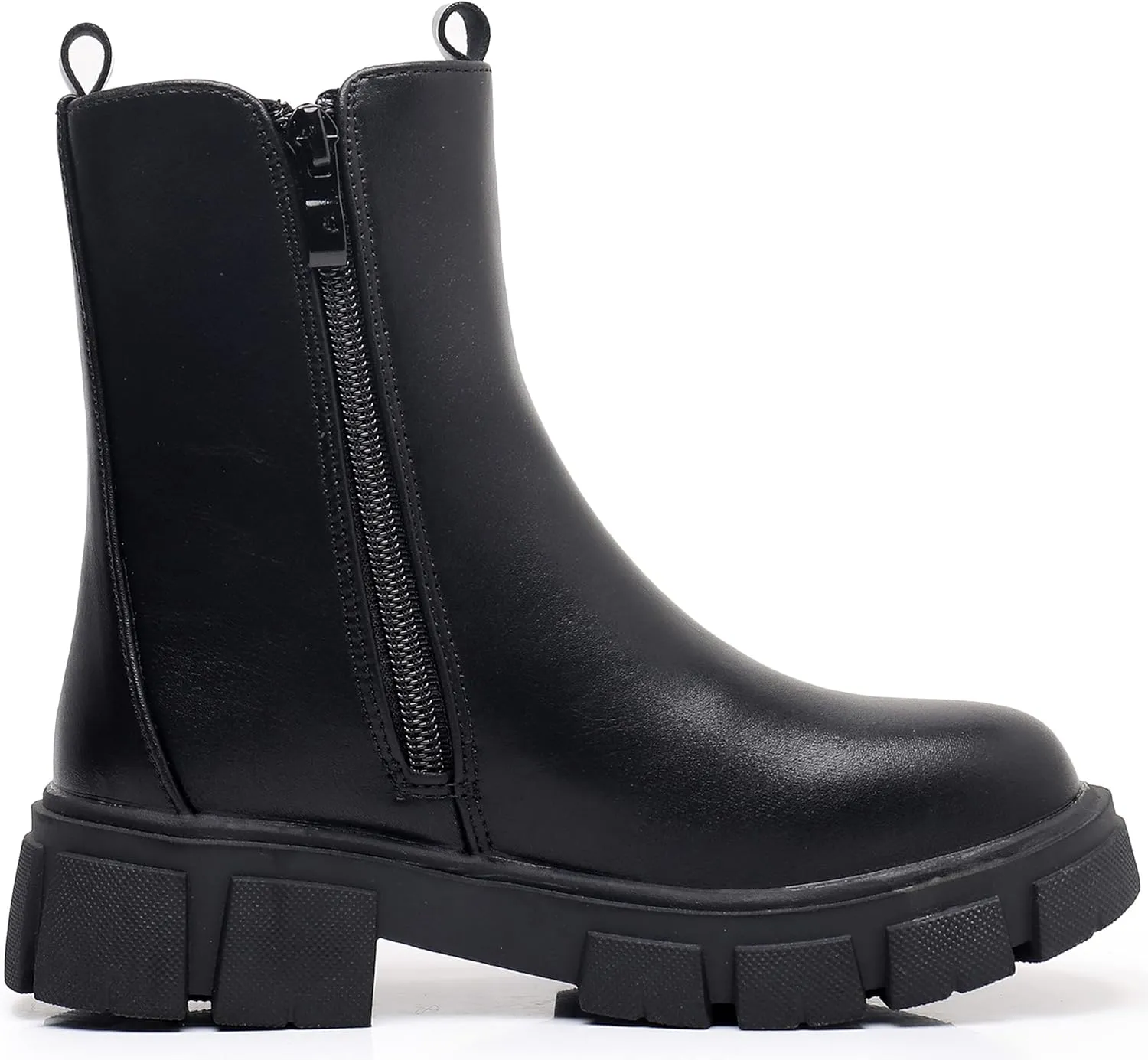 Apakowa Girls Combat Boots Fashion Ankle Booties Side Zipper Boots (Little Kid/Big Kid)