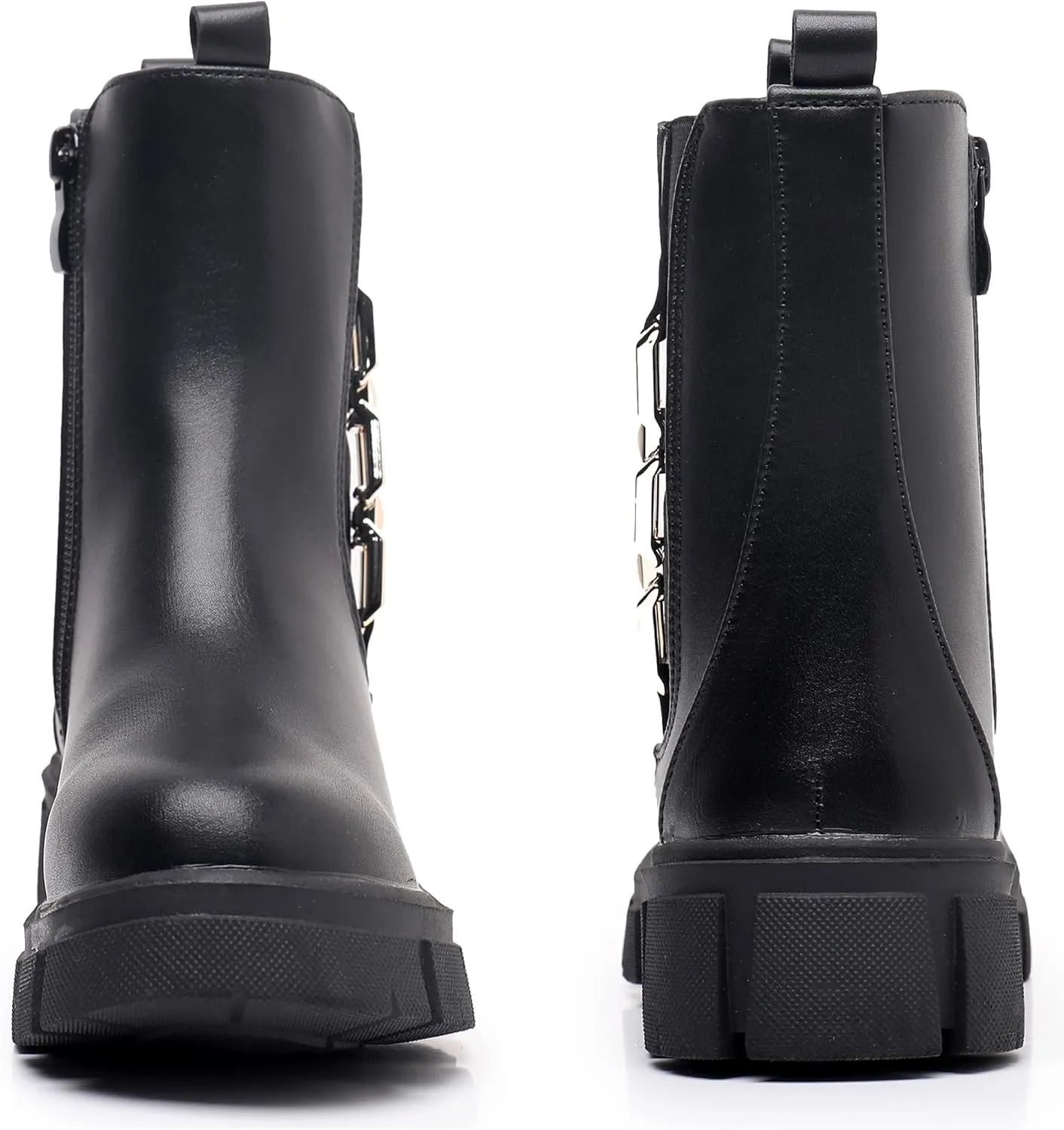 Apakowa Girls Combat Boots Fashion Ankle Booties Side Zipper Boots (Little Kid/Big Kid)