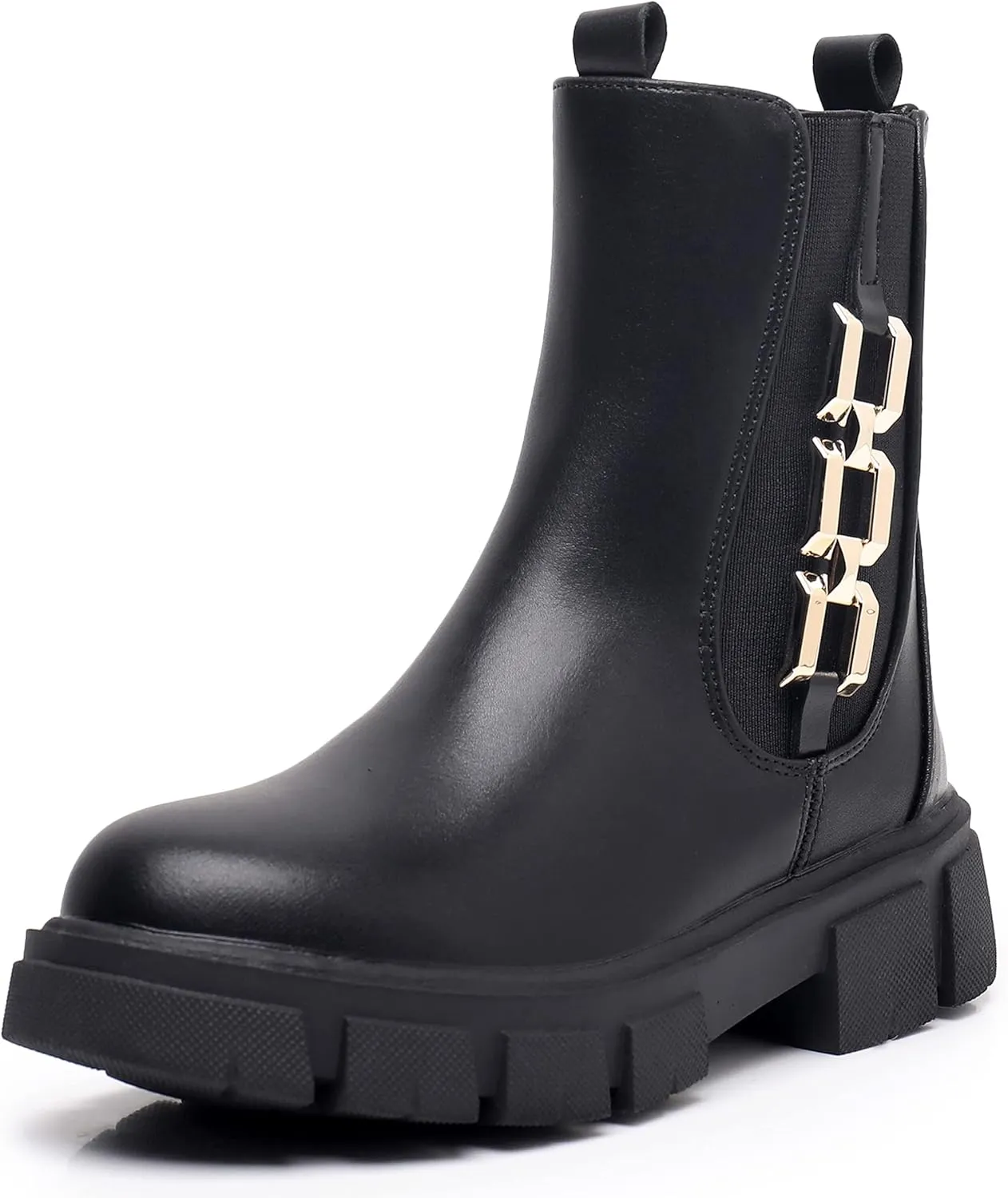 Apakowa Girls Combat Boots Fashion Ankle Booties Side Zipper Boots (Little Kid/Big Kid)