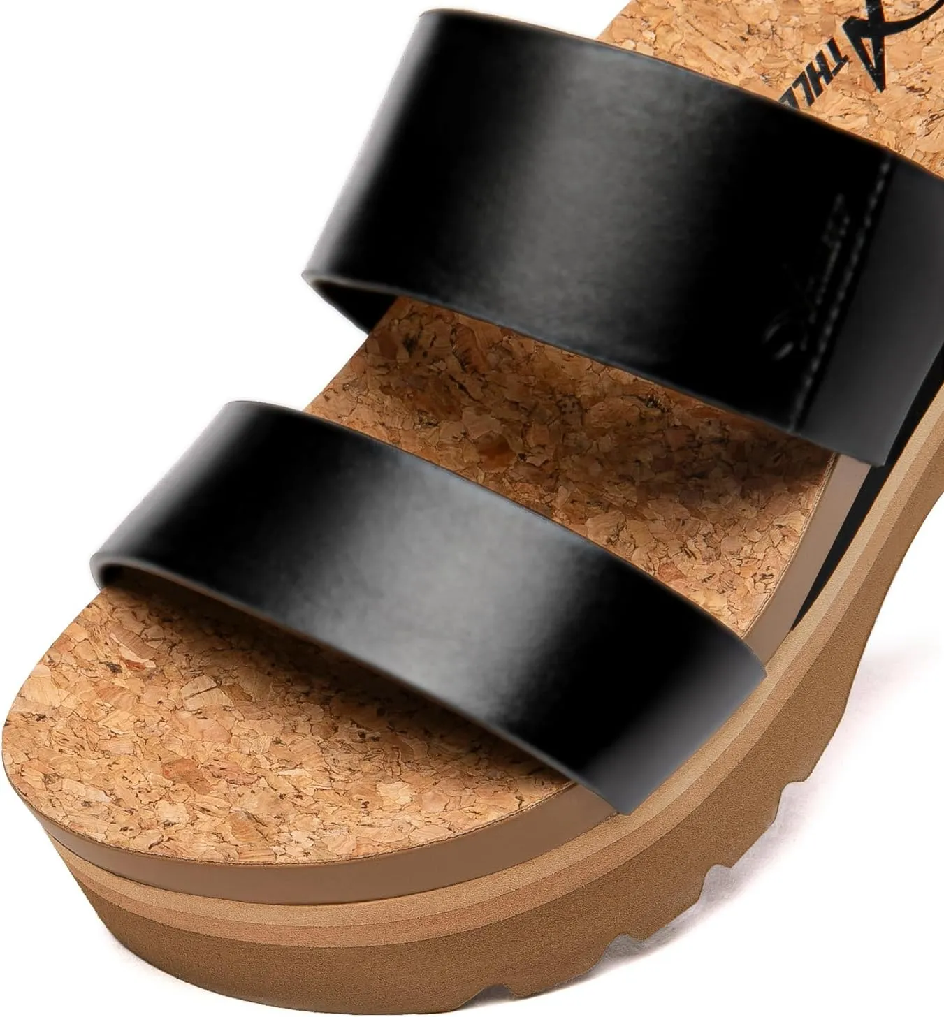 Athlefit Women's Platform Slide Sandals Comfortable Crok Footbed Arch Support Slip On Summer Beach Flatform Sandals