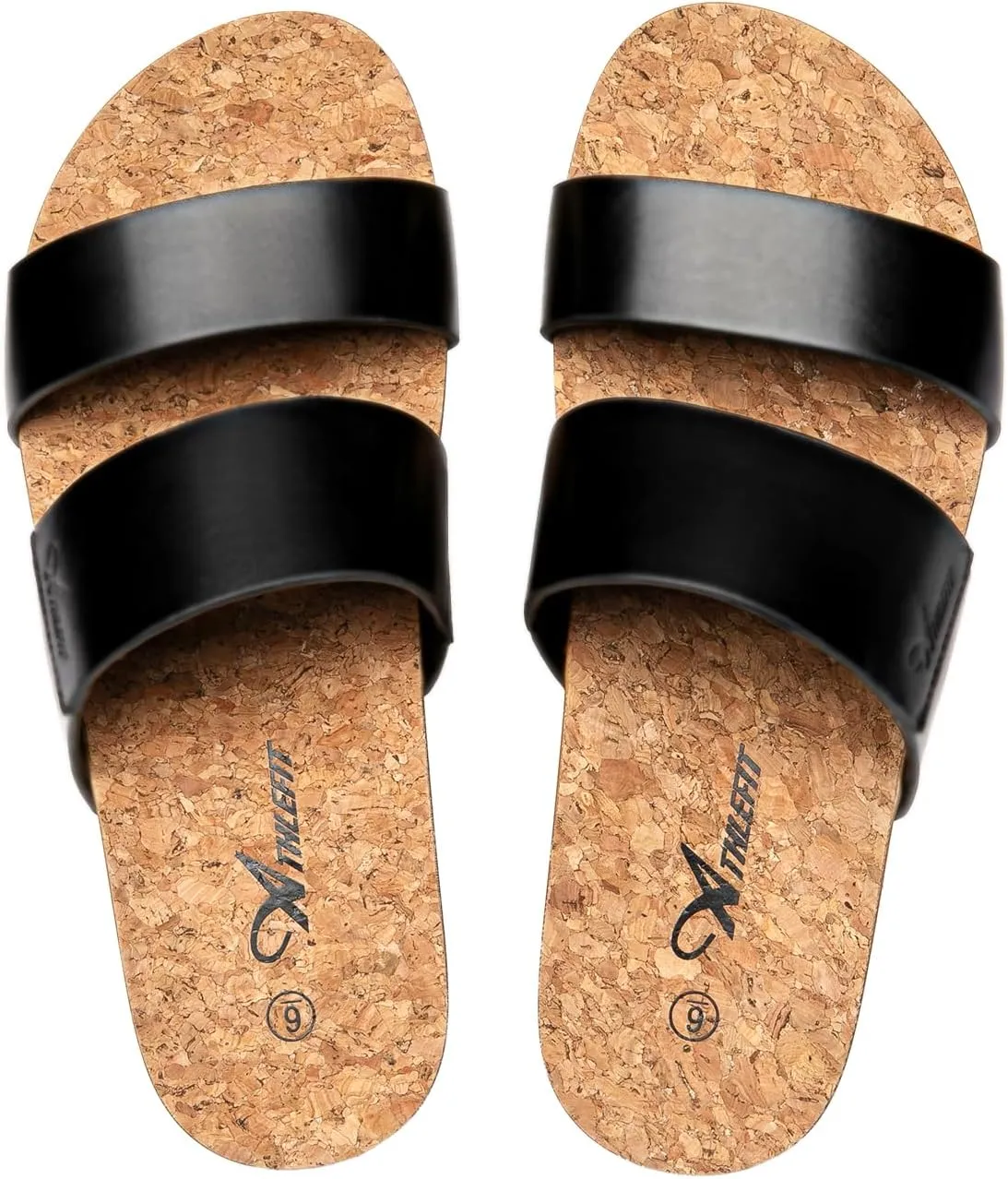 Athlefit Women's Platform Slide Sandals Comfortable Crok Footbed Arch Support Slip On Summer Beach Flatform Sandals