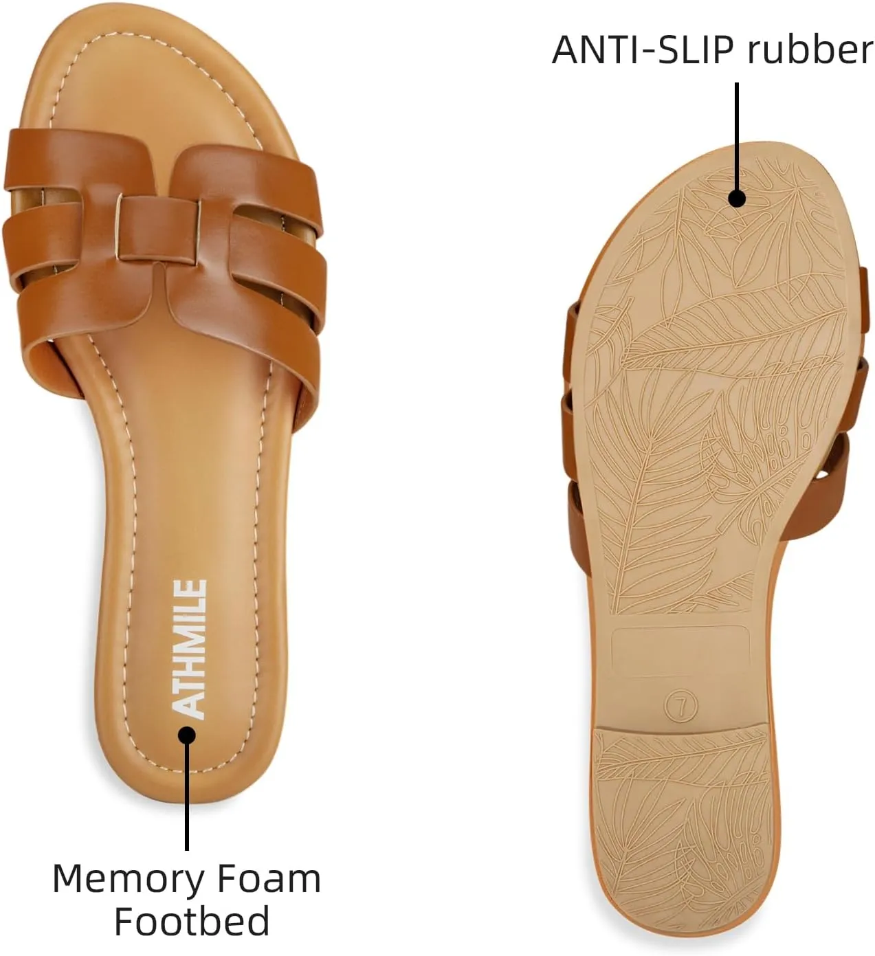 ATHMILE Sandals for Women 2025 Vacation Womens Sandals Dressy Summer Flats Sandals Women Slides for Party Wedding Beach