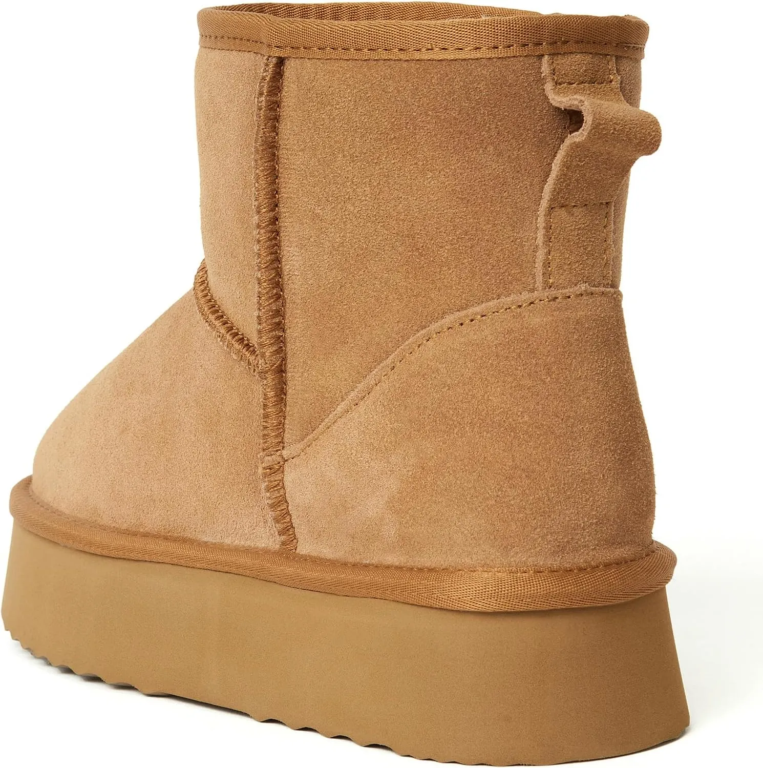 AUSLAND Women's Platform Winter Sonw Boots Genuine Suede Waterproof Anti-Slip Warm Lined Comfortable Outdoor Ankle Boots 9318