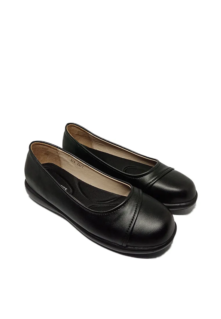 AVA SLIP ON BLACK SHOES