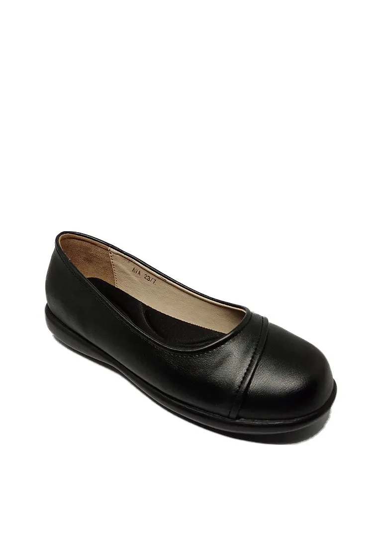 AVA SLIP ON BLACK SHOES