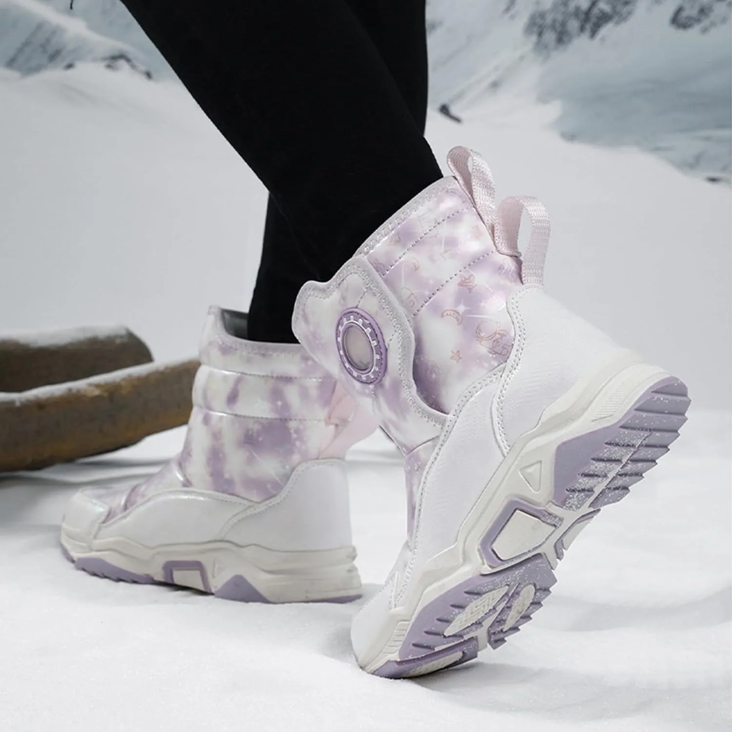 Baby Boys Girls Snow Booties Winter Thick 𝐖aterproof Shoes Kids Outdoor Warm Ski Comfy Boots Fashion Non Slip Chunky