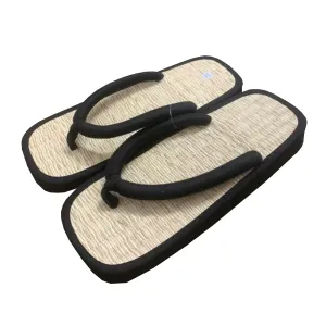 Bamboo Japanenes High Sole Traditional Shoes for Men Women House Tatami Slippers Straw Flip Flops Wicker Sandals Summer, Vietnamese Tatami Handmade Slippers (42/43)