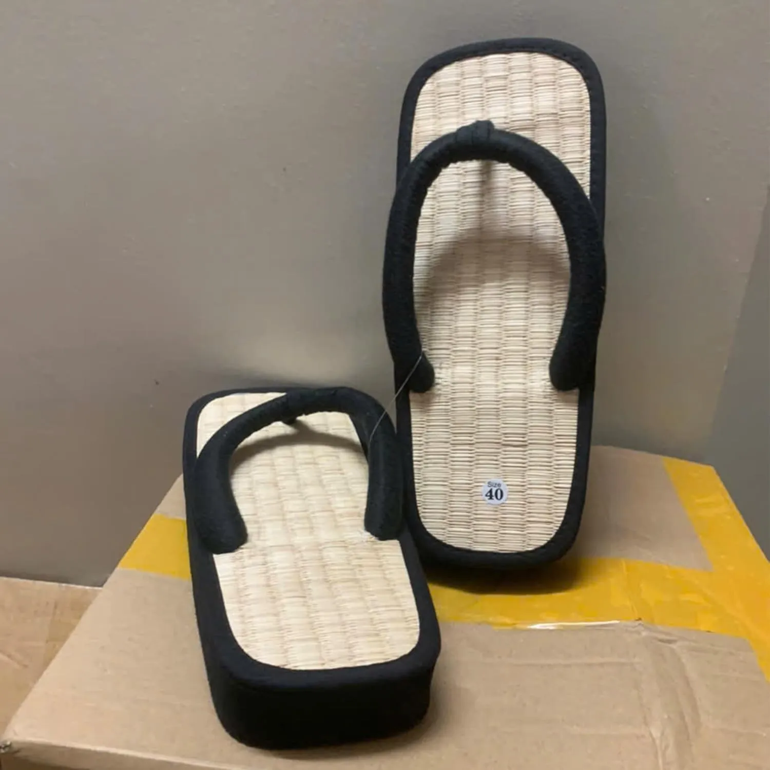 Bamboo Japanenes High Sole Traditional Shoes for Men Women House Tatami Slippers Straw Flip Flops Wicker Sandals Summer, Vietnamese Tatami Handmade Slippers (42/43)